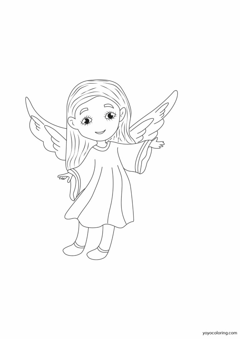 Angel Coloring Pages ᗎ Libro para colorear – Plantilla para colorear