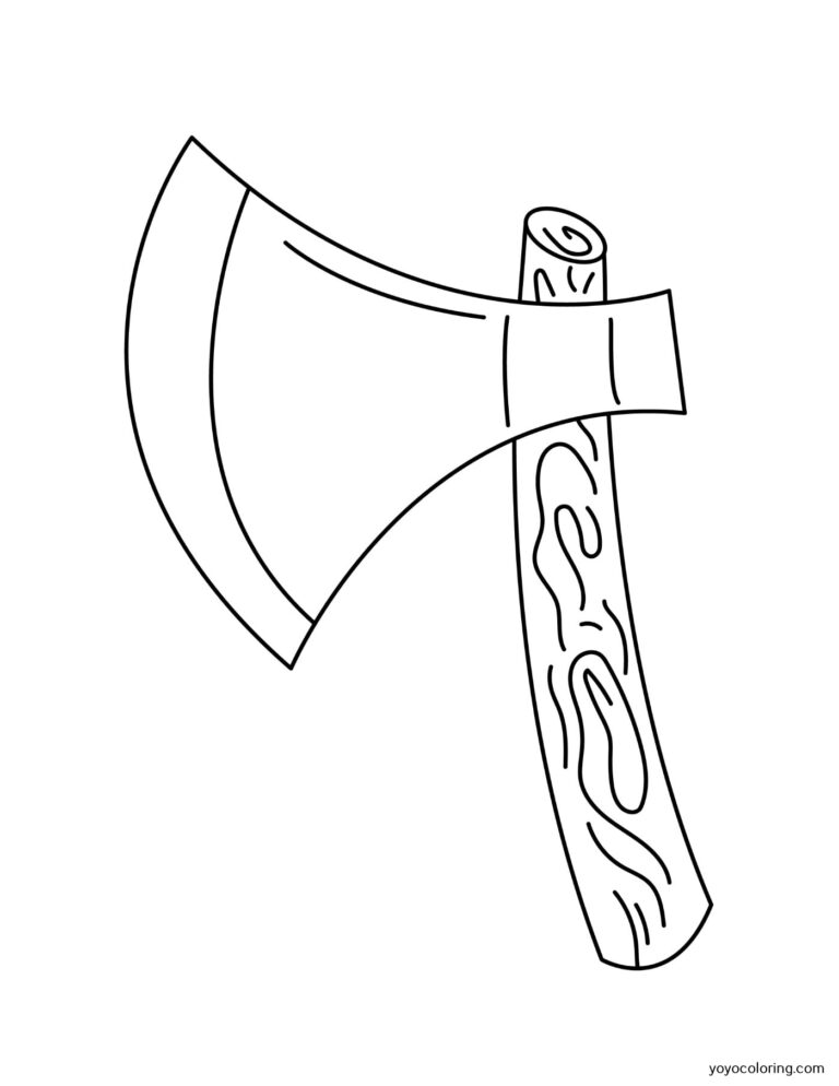 Axe Coloring Pages ᗎ Coloring book – Coloring Template