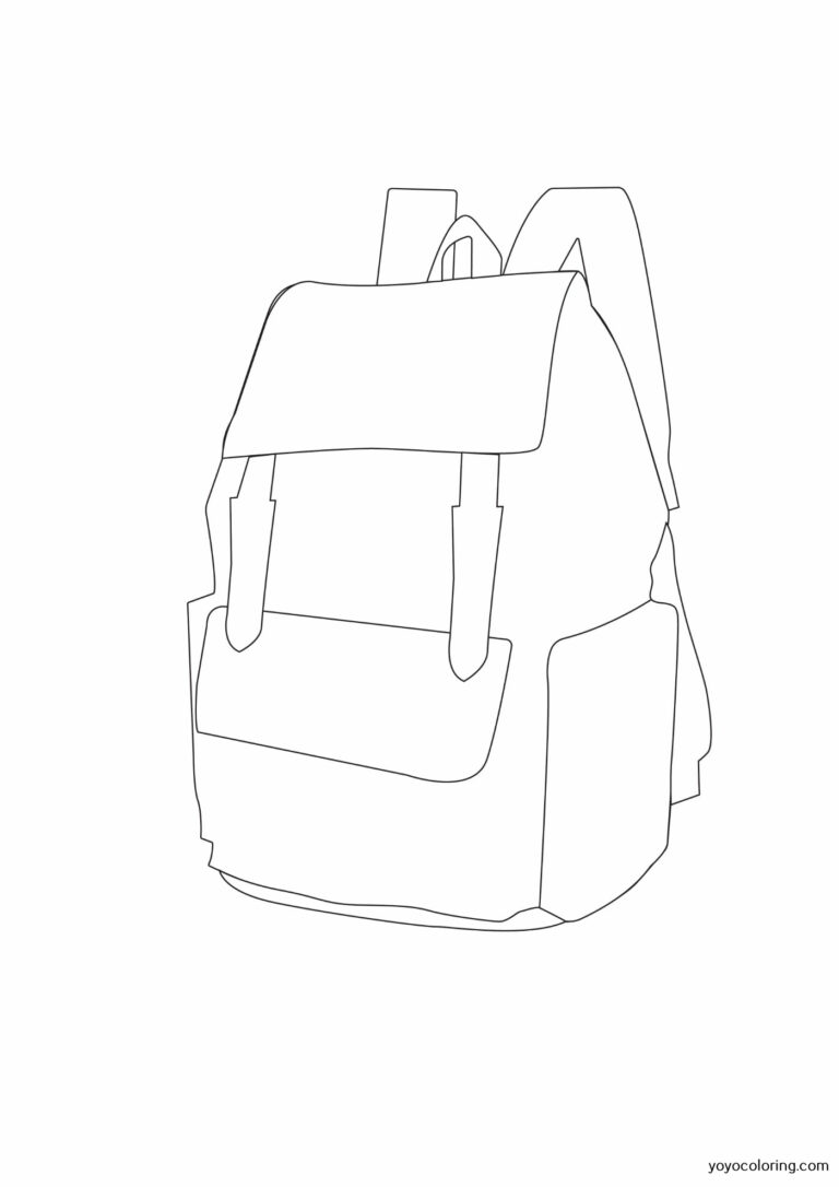 Mochila para colorear ᗎ Libro para colorear – Plantilla para colorear