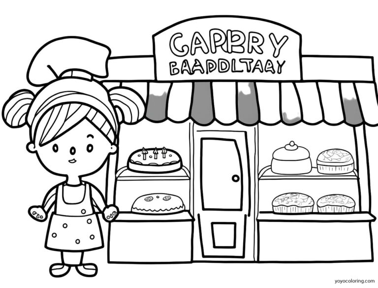 Bakery Coloring Pages ᗎ Coloring book – Coloring Template