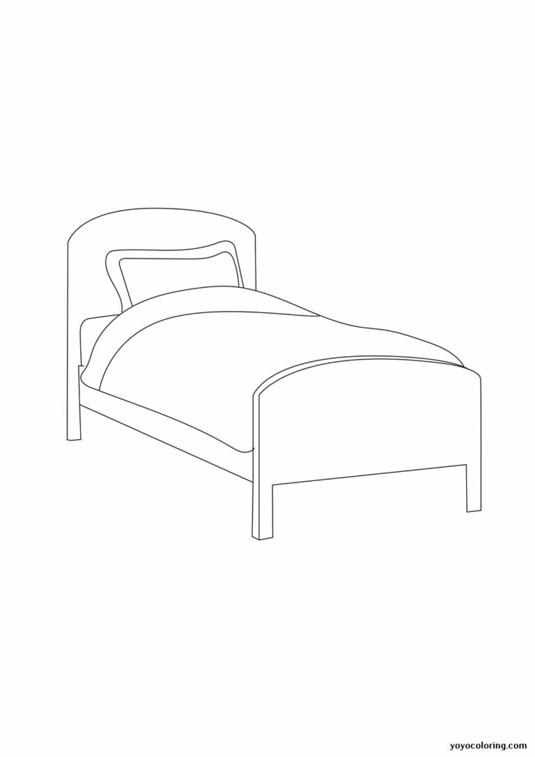 Bed Coloring Pages ᗎ Coloring book – Coloring Template