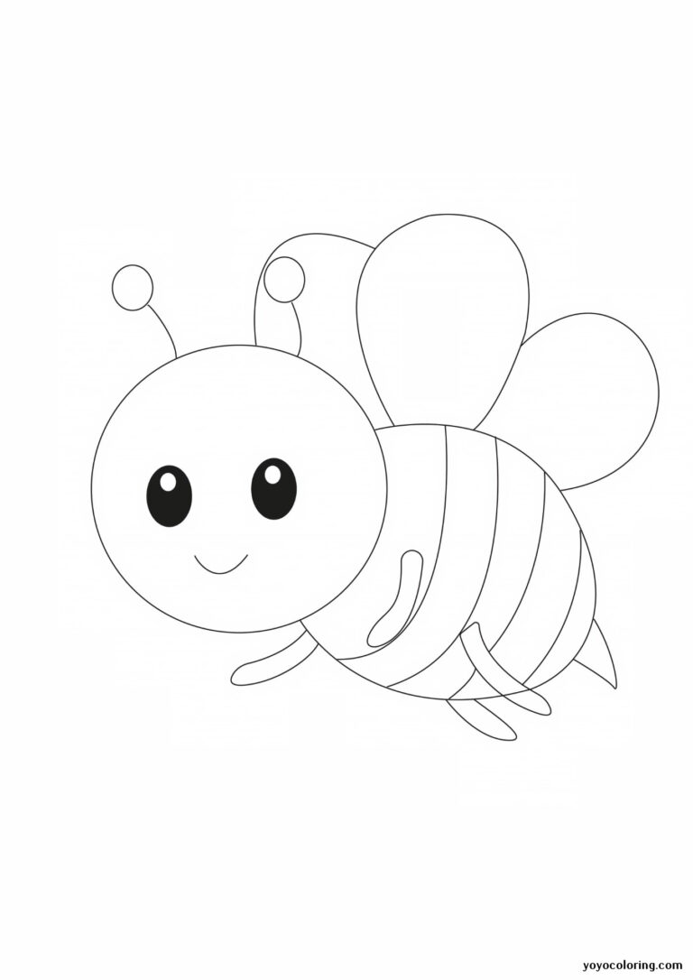 Bee Coloring Pages ᗎ Coloring book – Coloring Template