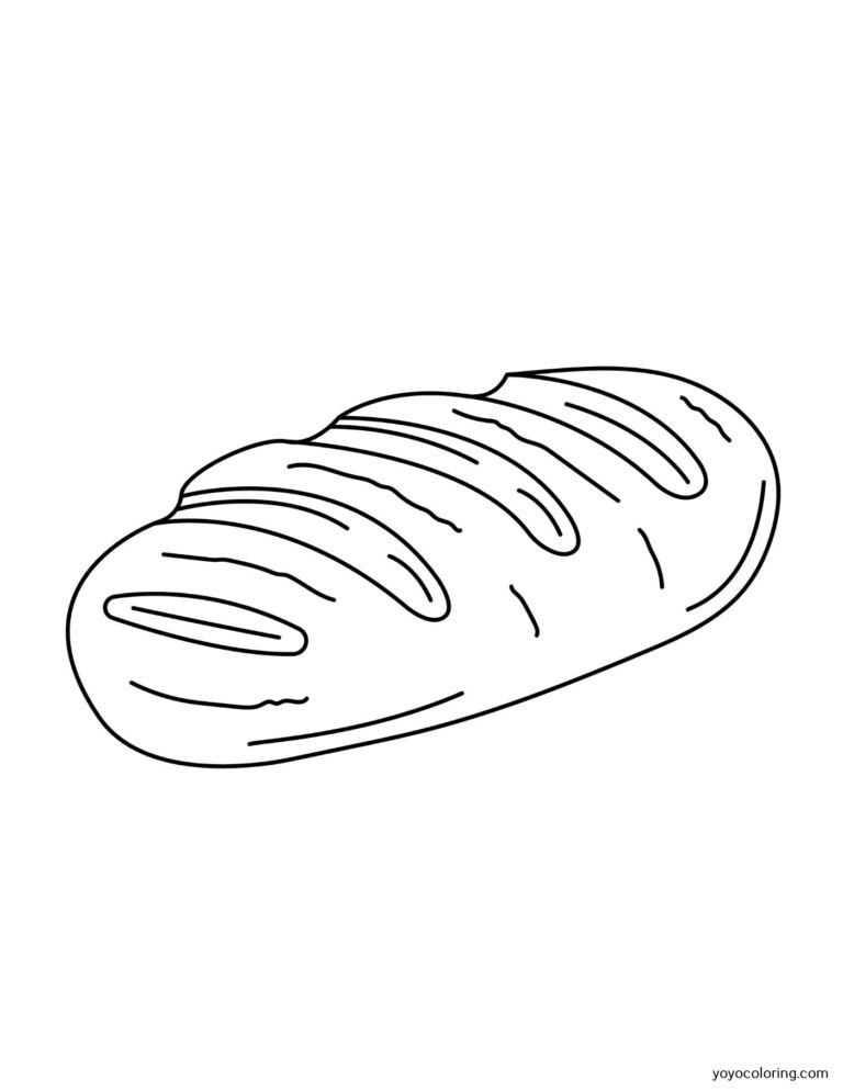 Bread Coloring Pages ᗎ Coloring book – Coloring Template