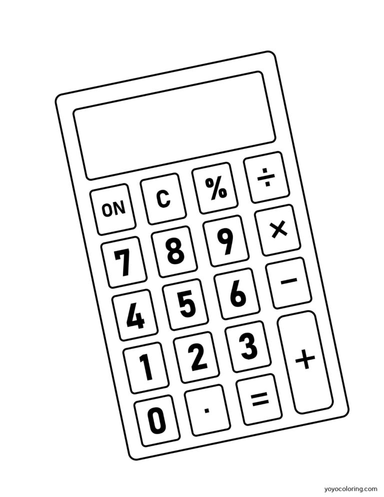 Calculator Coloring Pages ᗎ Coloring book – Coloring Template