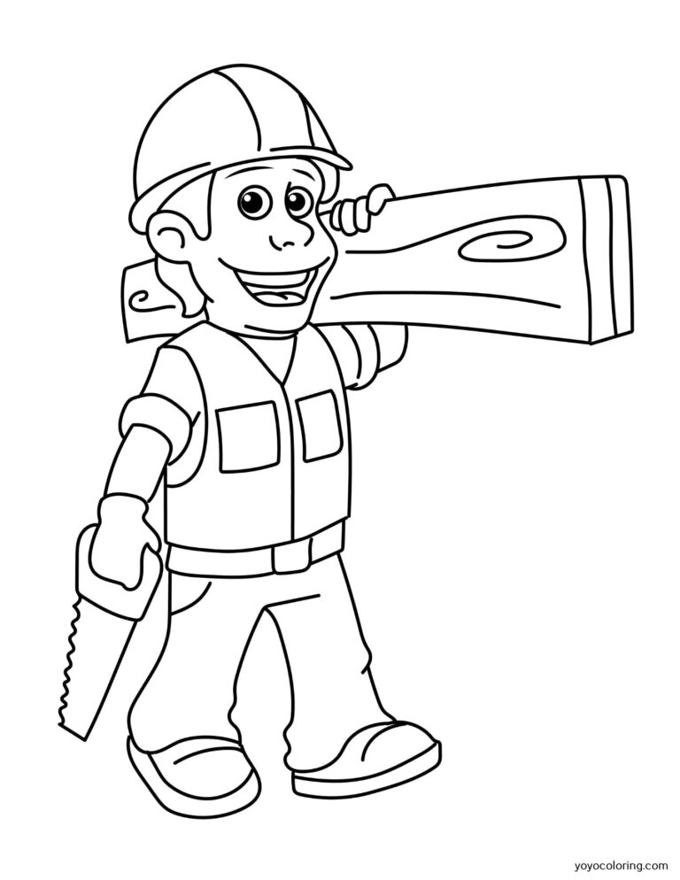 Carpenter Coloring Pages ᗎ Coloring book – Coloring Template