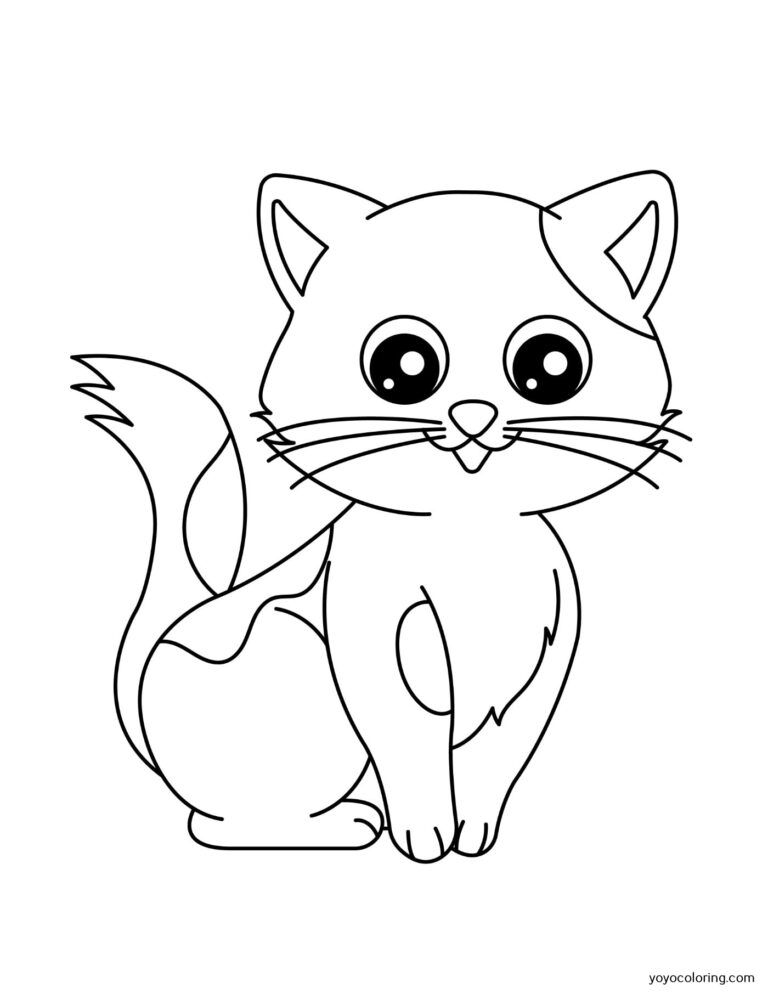 Cat Coloring Pages ᗎ Coloring book – Coloring Template