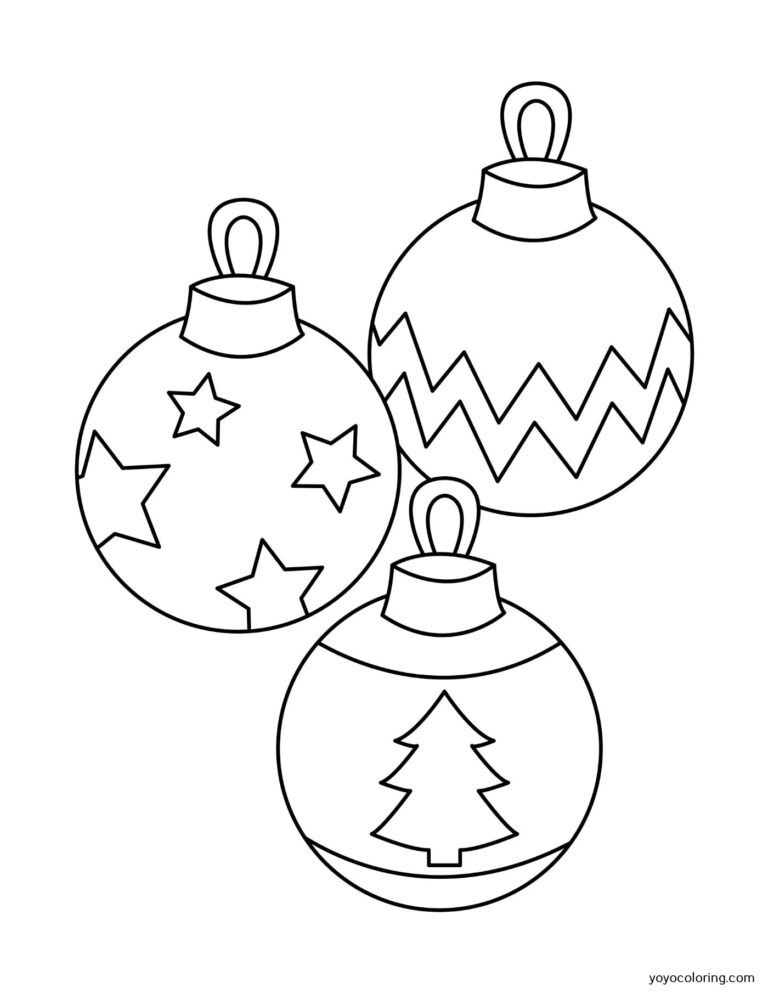 Christmas ball Coloring Pages ᗎ Coloring book – Coloring Template