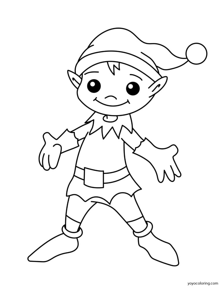 Christmas elf Coloring Pages ᗎ Coloring book – Coloring Template