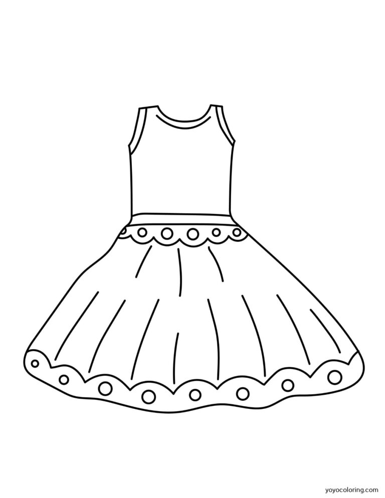 Vestido para colorear ᗎ Libro para colorear – Plantilla para colorear