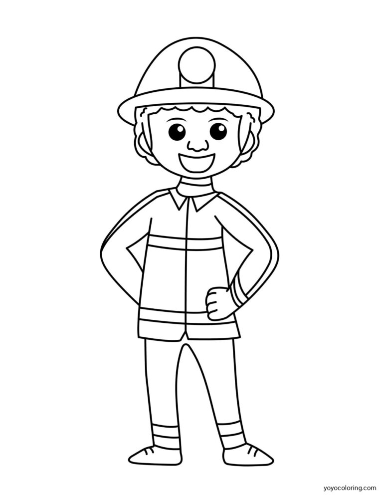 Fireman Coloring Pages ᗎ Coloring book – Coloring Template