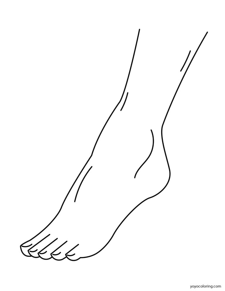 Foot Coloring Pages ᗎ Coloring book – Coloring Template