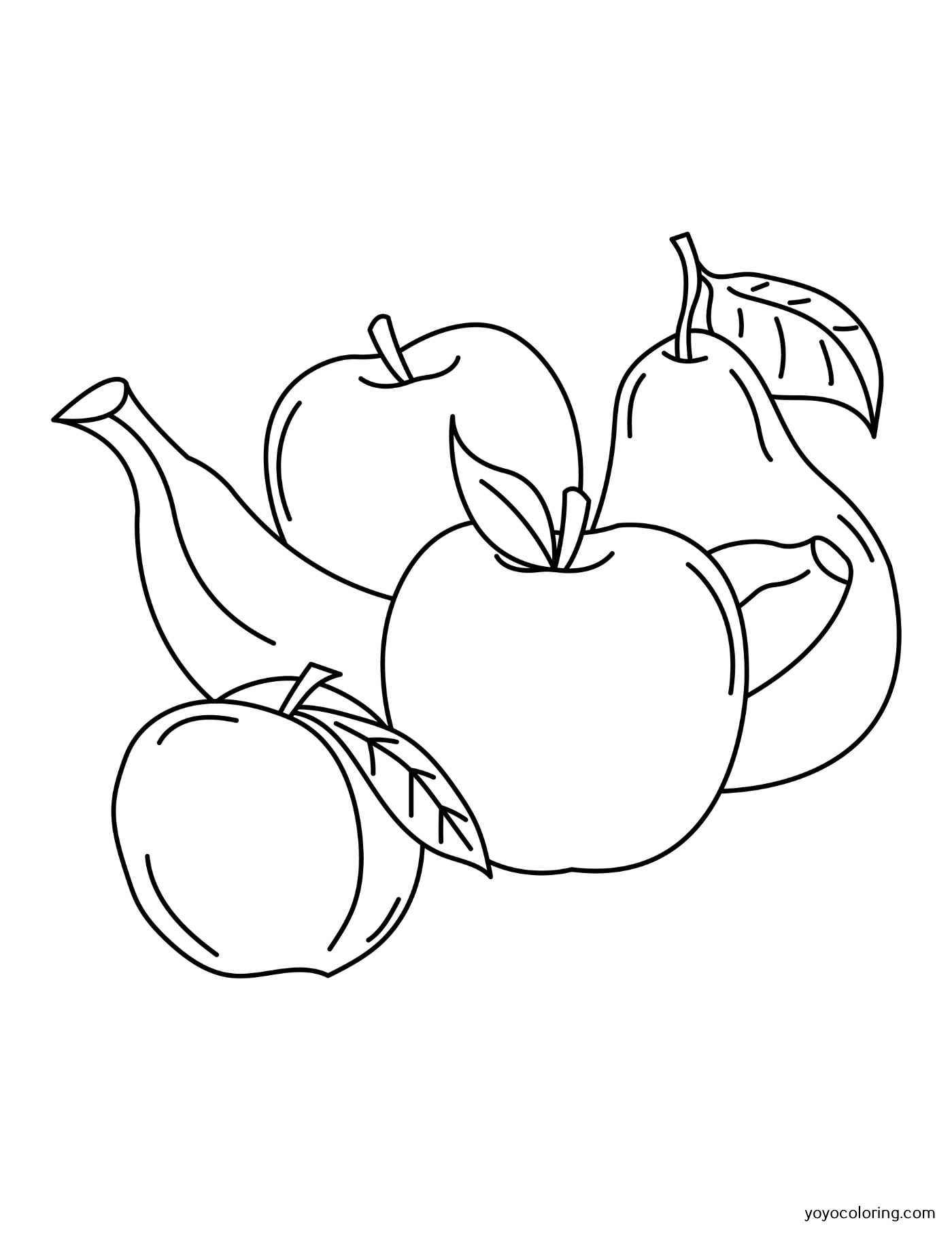 Frutas para colorear ᗎ Plantilla de pintura imprimible