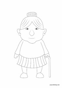 Read more about the article Granny Coloring Pages ᗎ Coloring book – Coloring Template