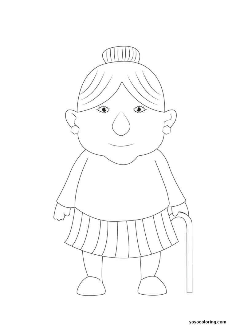 Granny Coloring Pages ᗎ Libro para colorear – Plantilla para colorear