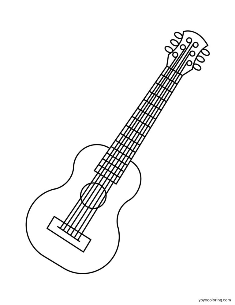 Dibujos para colorear de guitarra ᗎ Libro para colorear – Plantilla para colorear