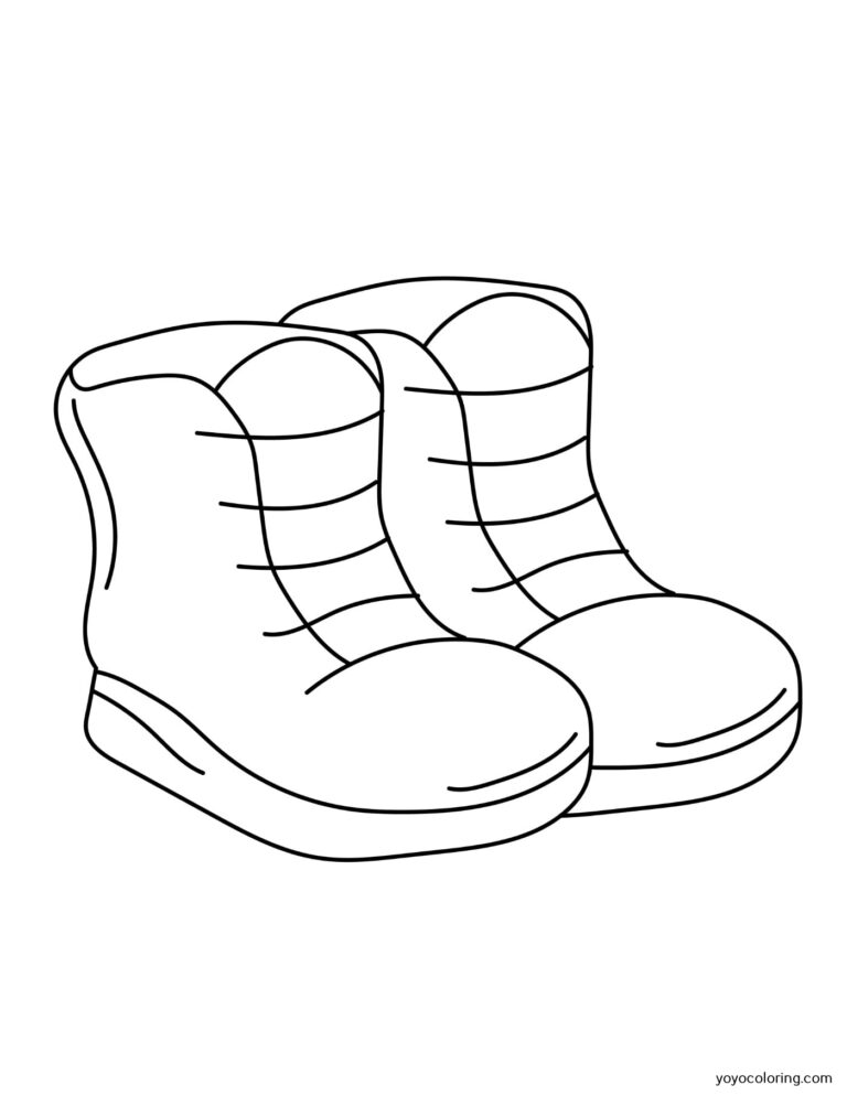 Hiking Boots Coloring Pages ᗎ Coloring book – Coloring Template