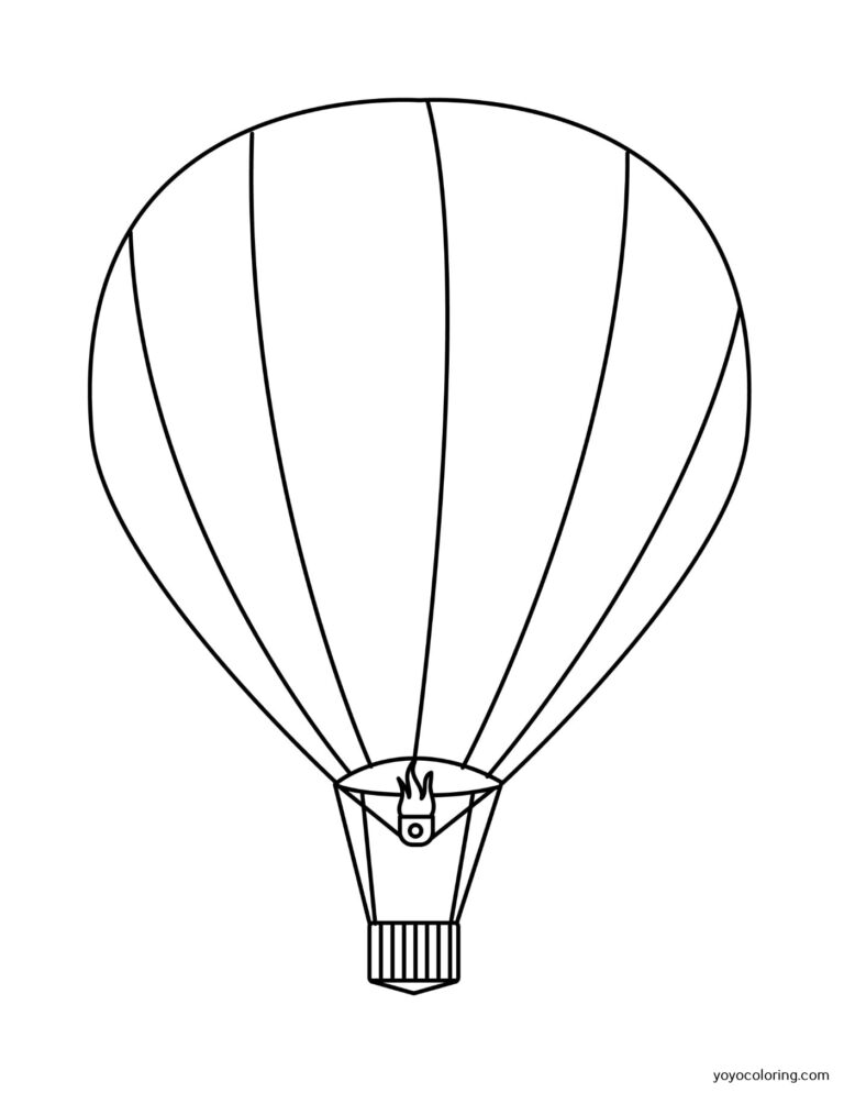 Hot air balloon Coloring Pages ᗎ Coloring book – Coloring Template