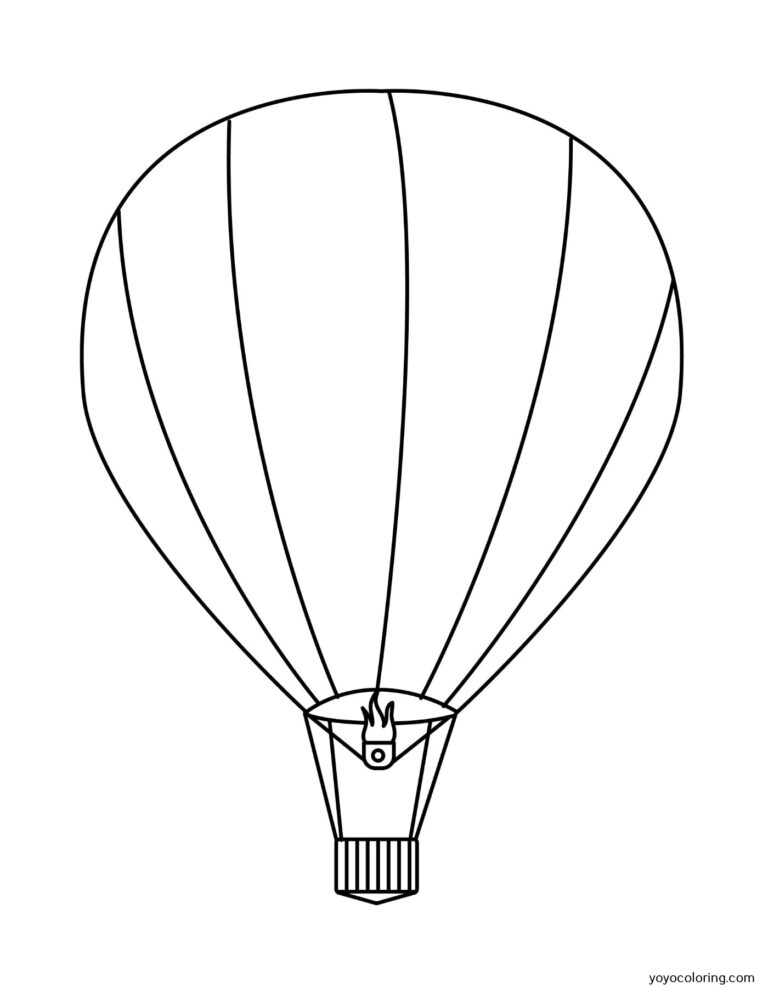 Dibujos para colorear de globos aerostáticos ᗎ Libro para colorear – Plantilla para colorear