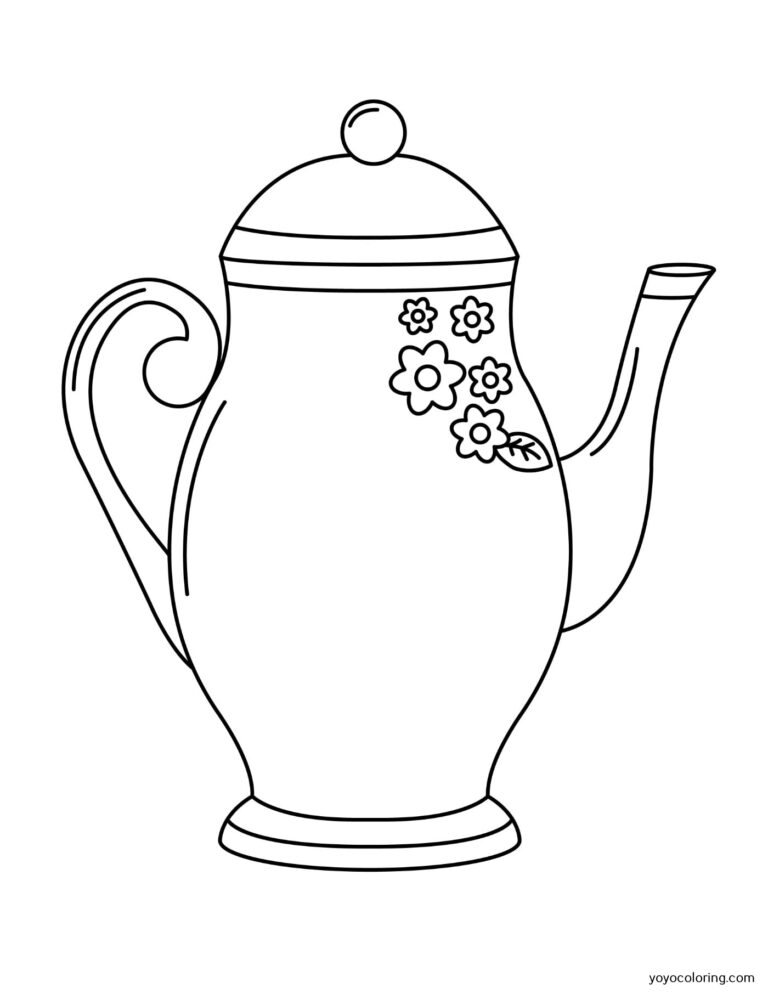 Kettle Coloring Pages ᗎ Coloring book – Coloring Template