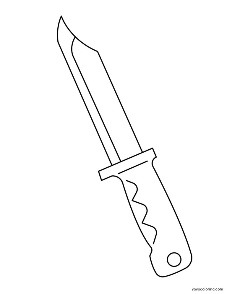 Knife Coloring Pages ᗎ Coloring book – Coloring Template