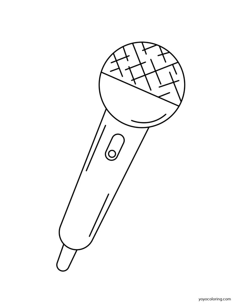 Microphone Coloring Pages ᗎ Coloring book – Coloring Template