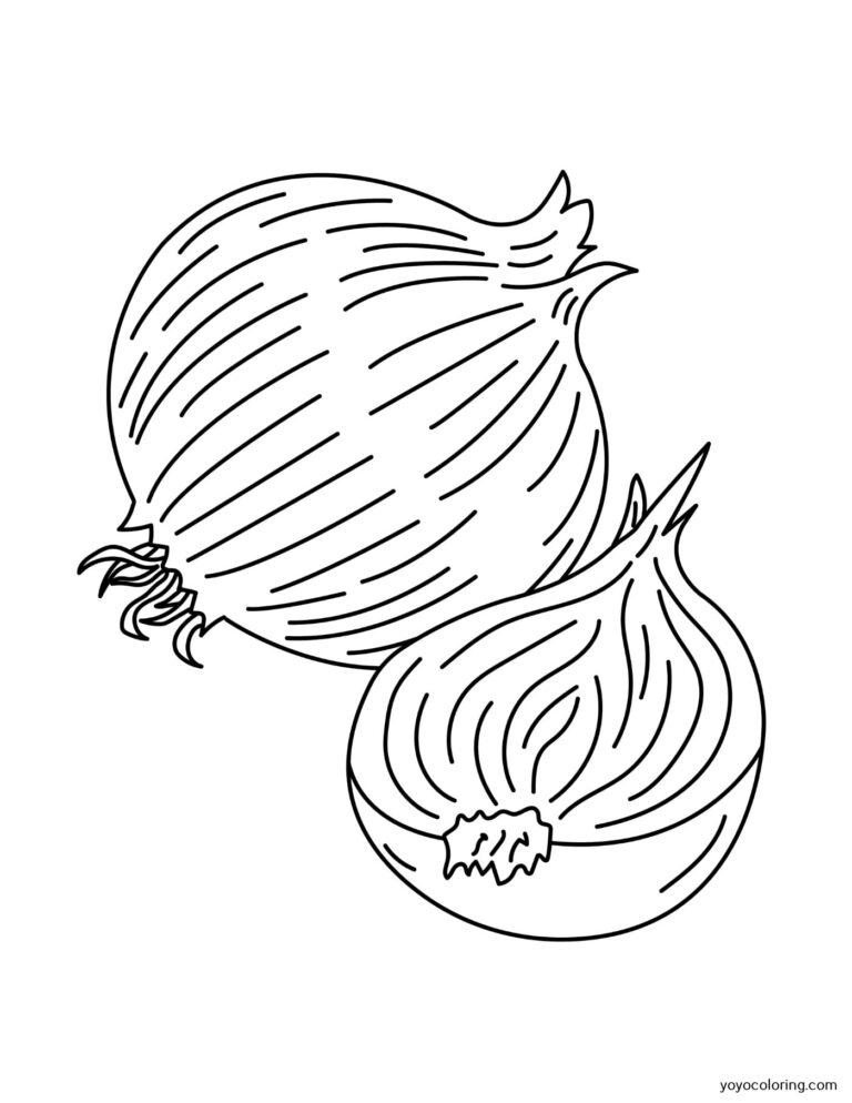 Onion Coloring Pages ᗎ Coloring book – Coloring Template