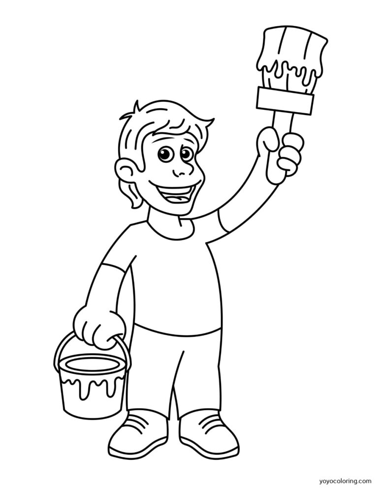 Painter Coloring Pages ᗎ Coloring book – Coloring Template