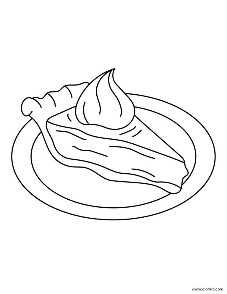 Pie Coloring Pages ᗎ Coloring book – Coloring Template