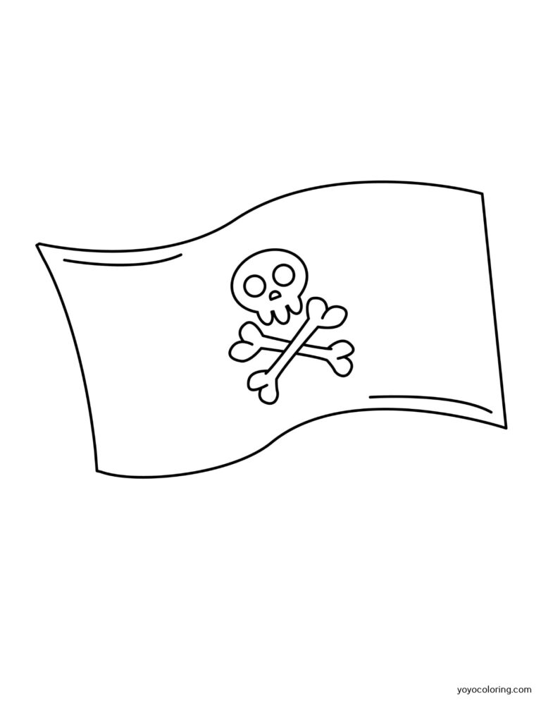 Dibujos para colorear bandera pirata ᗎ Libro para colorear – Plantilla para colorear