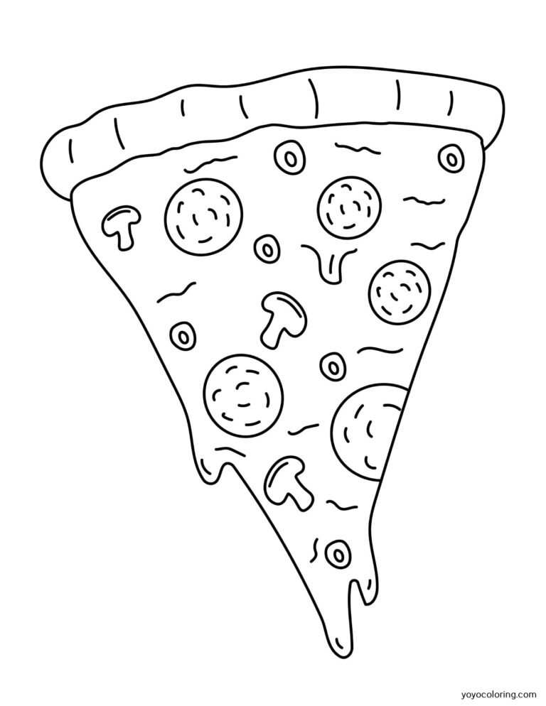 Pizza Ausmalbilder ᗎ Zum Ausmalen – Malvorlage