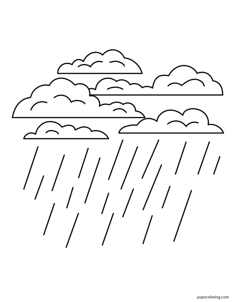 Nube de lluvia para colorear ᗎ Libro para colorear – Plantilla para colorear