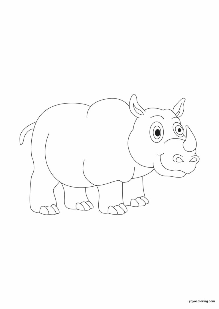 Rhino Coloring Pages ᗎ Coloring book – Coloring Template