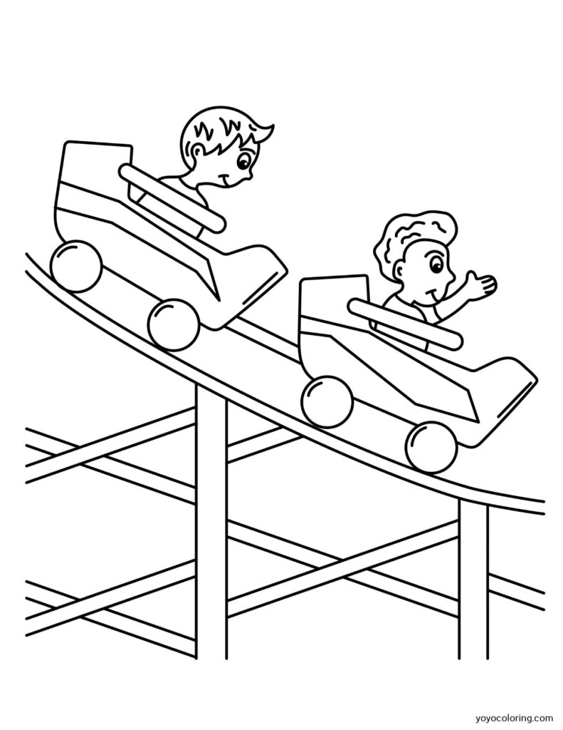 Roller Coaster Coloring Pages