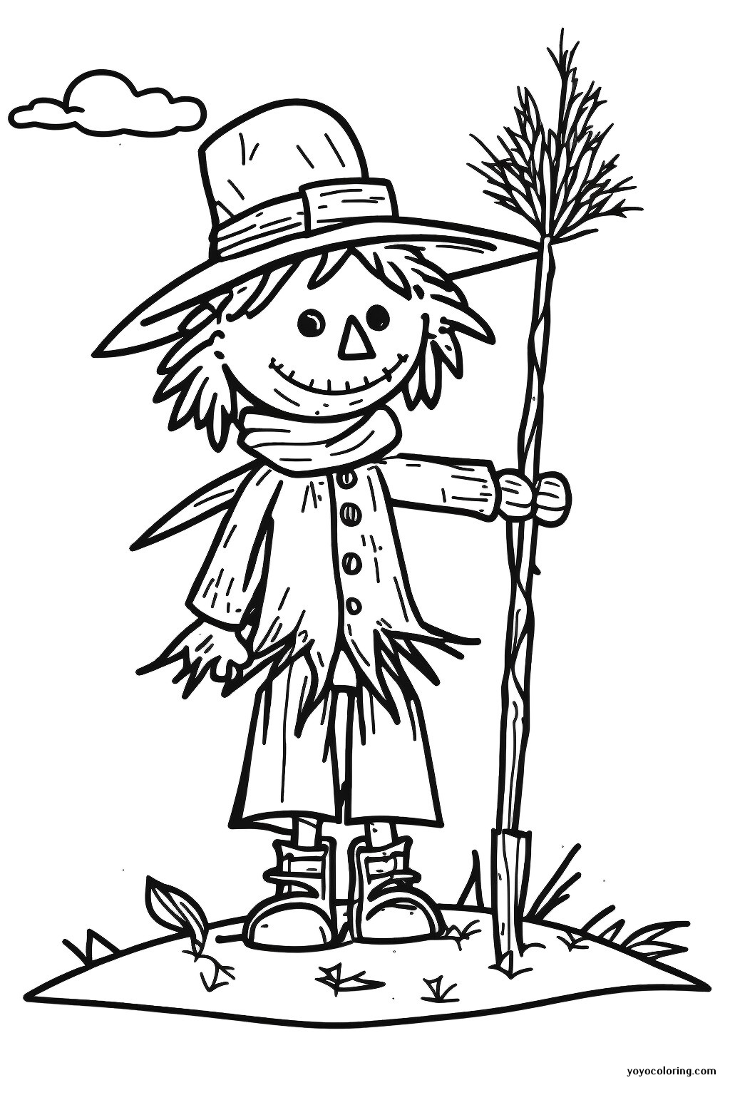 Vogelscheuche Herbst Ausdrucken Kostenlos Ausmalbild Landschaften