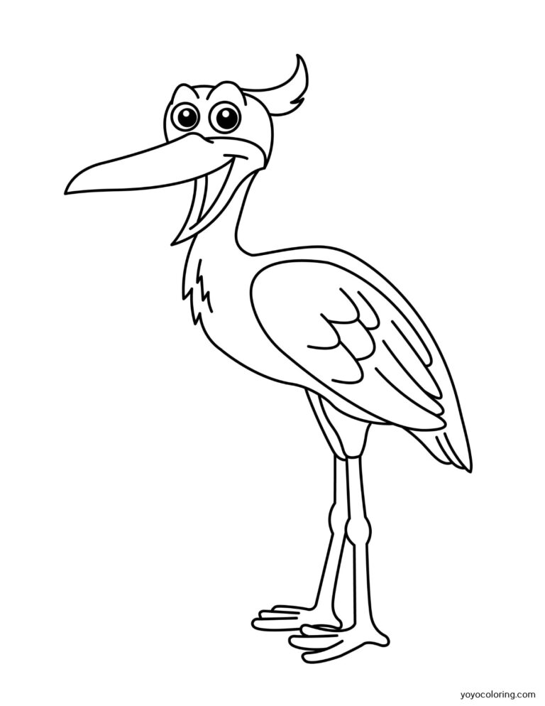 Stork Coloring Pages ᗎ Coloring book – Coloring Template