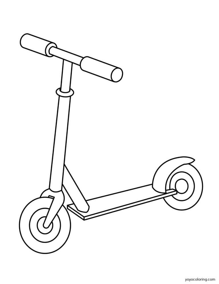 Stunt scooter Coloring Pages ᗎ Coloring book – Coloring Template
