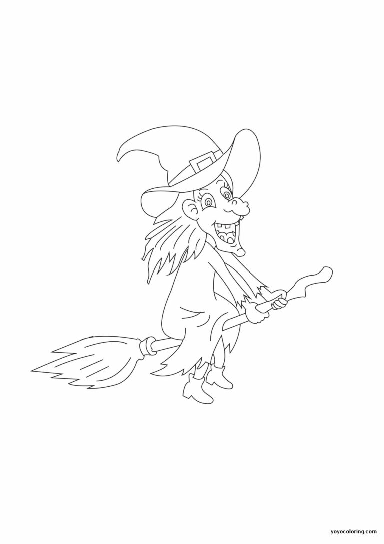 Witch Coloring Pages ᗎ Coloring book – Coloring Template