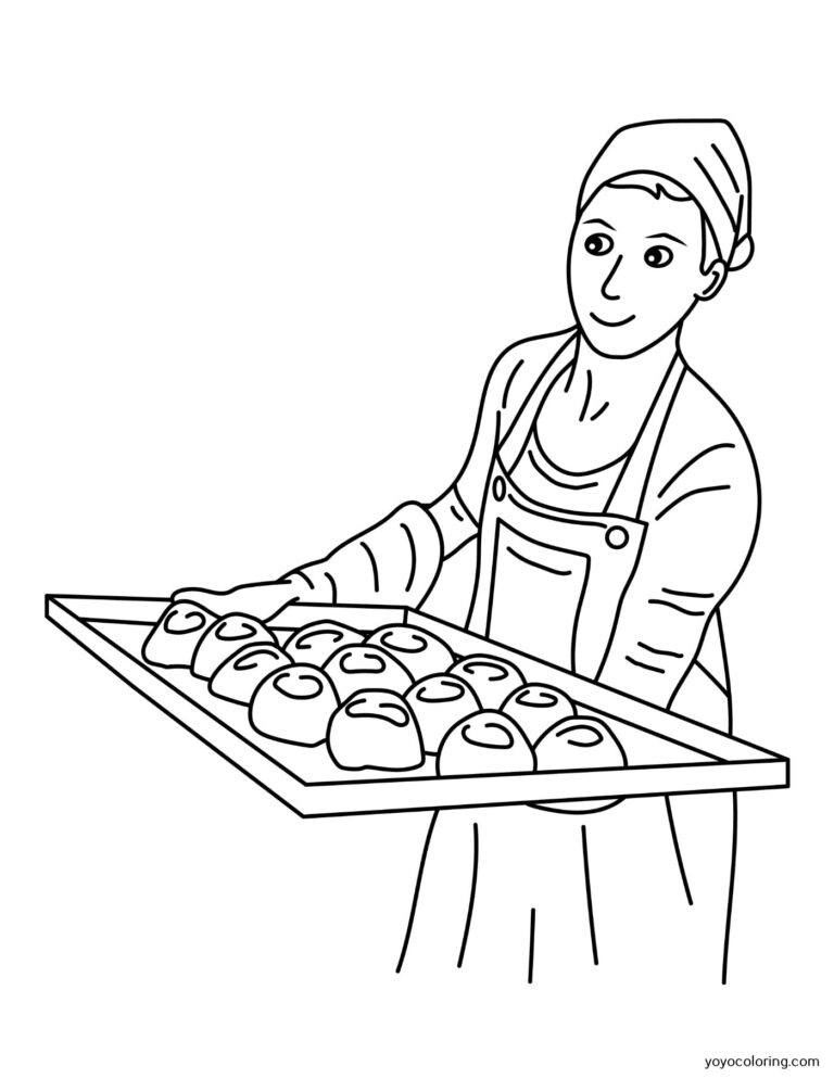 Baker Coloring Pages ᗎ Coloring book – Coloring Template