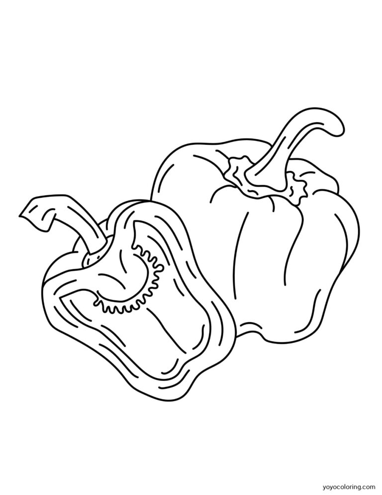Bell pepper Coloring Pages ᗎ Coloring book – Coloring Template