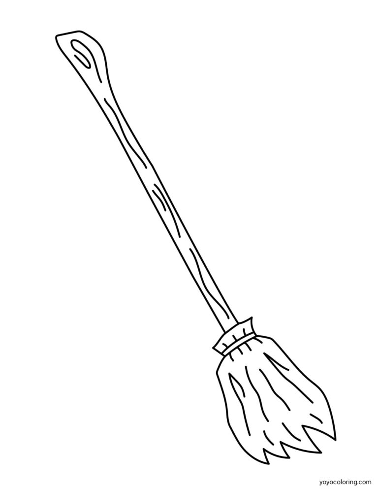 Broom Coloring Pages ᗎ Coloring book – Coloring Template