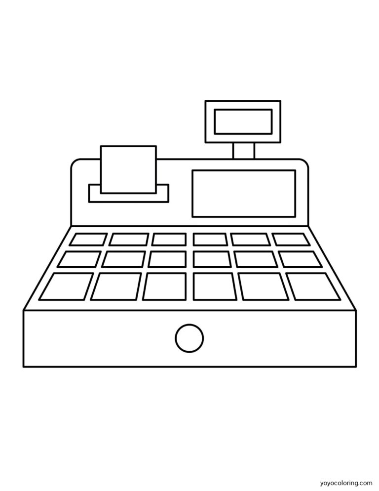 Caja registradora para colorear