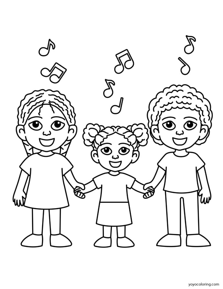 Christmas carols singing Coloring Pages ᗎ Coloring book – Coloring Template