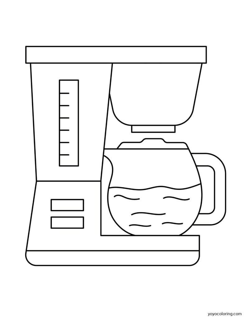 Coffee Maker Coloring Pages