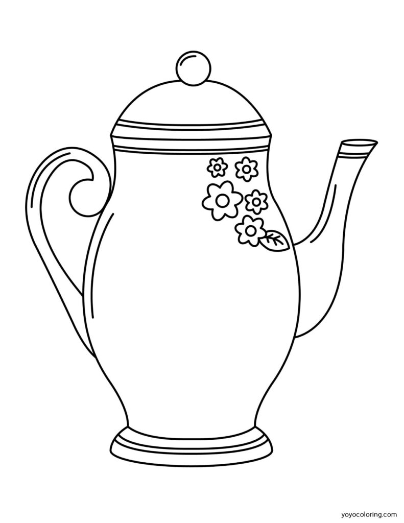 Coffee Pot Coloring Pages