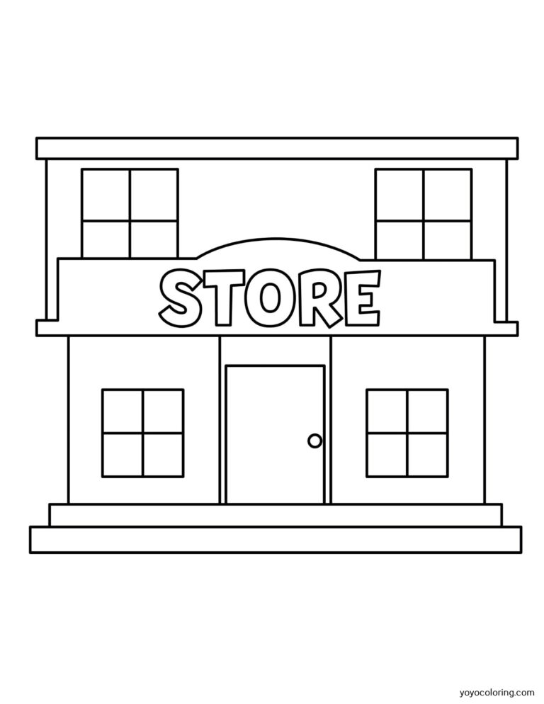 Corner Store Coloring Pages ᗎ Coloring book – Coloring Template