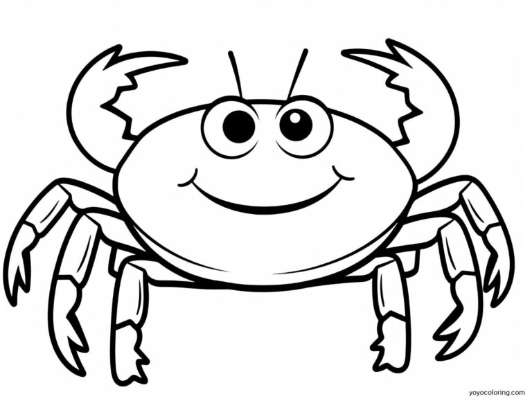 Crab Coloring Pages ᗎ Coloring book – Coloring Template