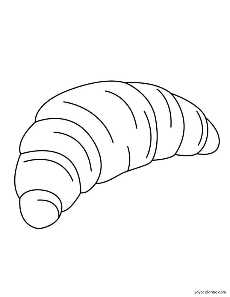 Croissant Coloring Pages ᗎ Coloring book – Coloring Template