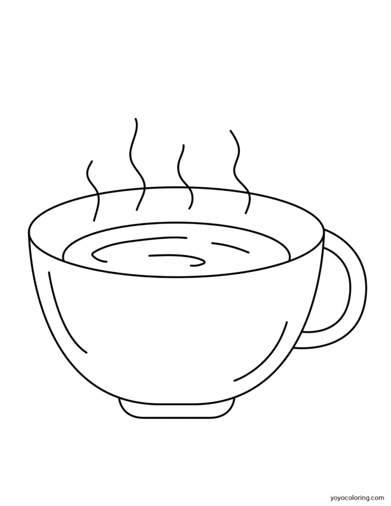 Cup Coloring Pages ᗎ Coloring book – Coloring Template