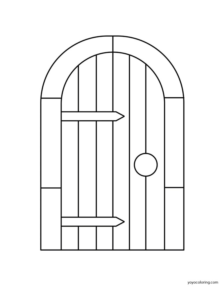 Door Coloring Pages ᗎ Coloring book – Coloring Template