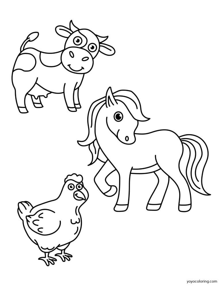 Farm animals Coloring Pages ᗎ Coloring book – Coloring Template
